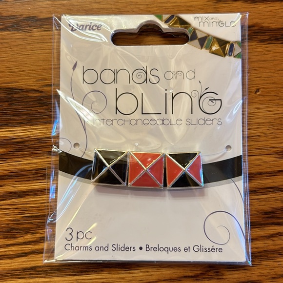 NWT 4 Packs Jewelry Interchangeable Bands & Bling Metal Charms Sliders by Darice - Picture 4 of 9